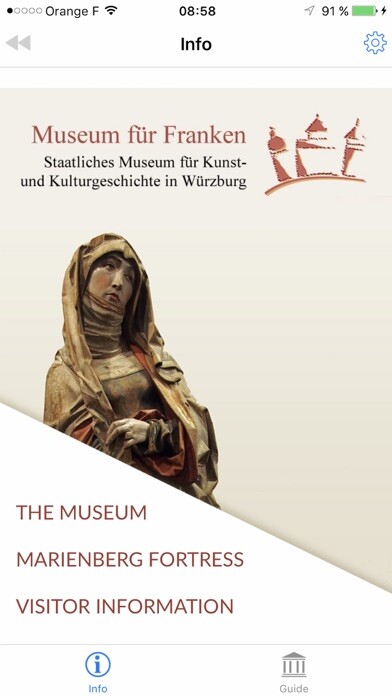 Emulate iPhone app MUSEUM FÜR FRANKEN AUDIOGUIDE using MyAndroid