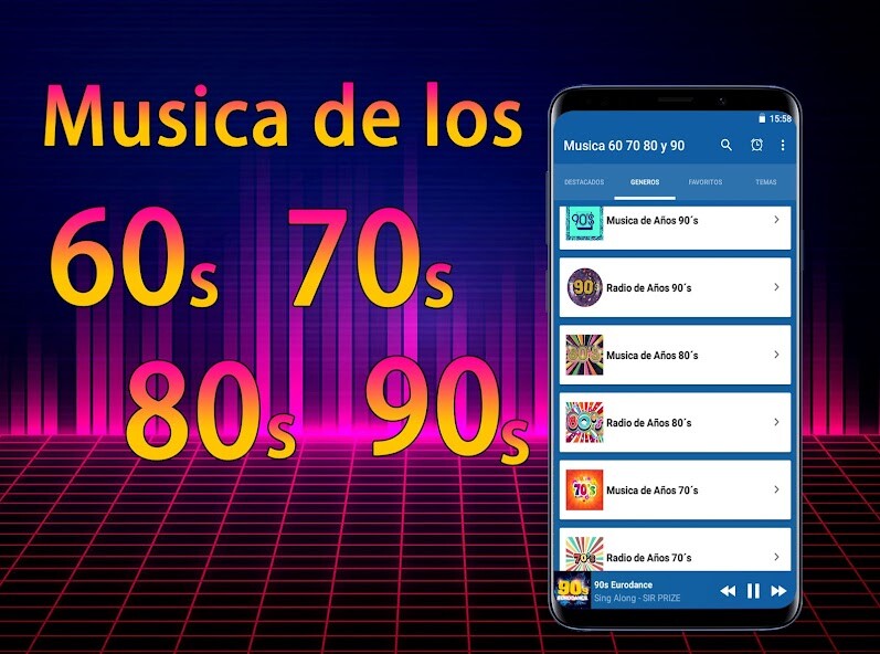 Run android online APK Musica de los 60 70 80 y 90 from MyAndroid or emulate Musica de los 60 70 80 y 90 using MyAndroid