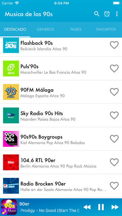 Emulate iPhone app Musica de los 90s using MyAndroid