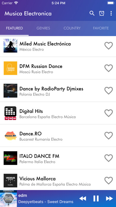Emulate iPhone app Musica Electronica Radio using MyAndroid