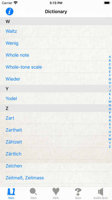 Emulate iPhone app Musical Terms with Quiz using MyAndroid Emulate iPhone app Musical Terms with Quiz using MyAndroid