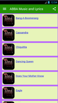 Emulate Android APK Music and Lyrics for ABBA Song Emulate Android APK Music and Lyrics for ABBA Song