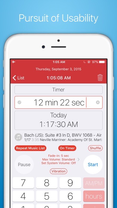 Emulate iPhone app Musica Timer - Earphone Timer with Flexible Commands, Smart Input with a Numeric Keypad using MyAndroid Emulate iPhone app Musica Timer - Earphone Timer with Flexible Commands, Smart Input with a Numeric Keypad using MyAndroid