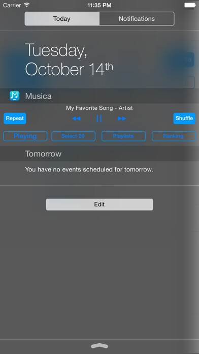 Emulate iPhone app Musica - Widget Player using MyAndroid Emulate iPhone app Musica - Widget Player using MyAndroid