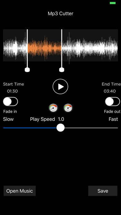 Emulate iPhone app Music Cutter - Speed Changer using MyAndroid Emulate iPhone app Music Cutter - Speed Changer using MyAndroid