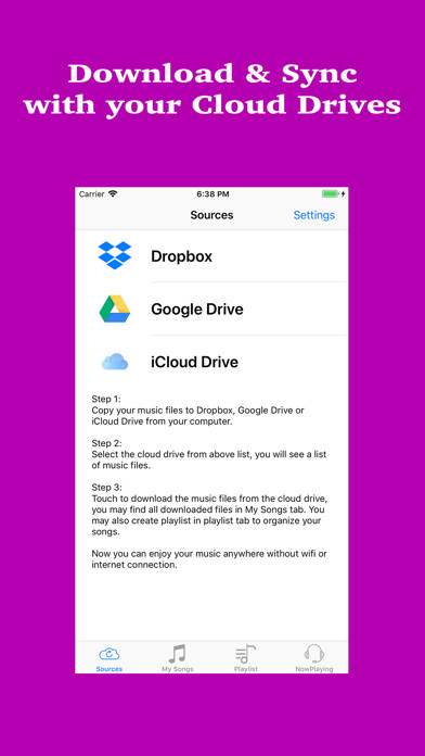 Emulate iPhone app Music Drive:Cloud music player using MyAndroid Emulate iPhone app Music Drive:Cloud music player using MyAndroid