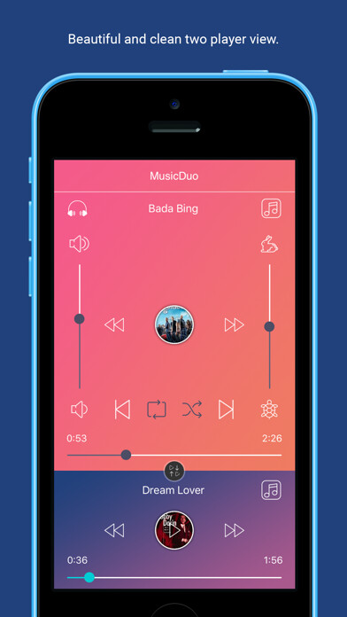 Emulate iPhone app MusicDuo : Dual Songs Player using MyAndroid Emulate iPhone app MusicDuo : Dual Songs Player using MyAndroid