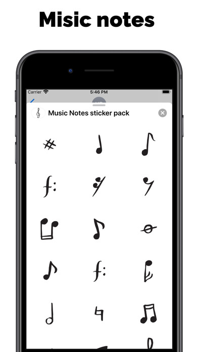 Emulate iPhone app Music Notes - stickers & emoji using MyAndroid