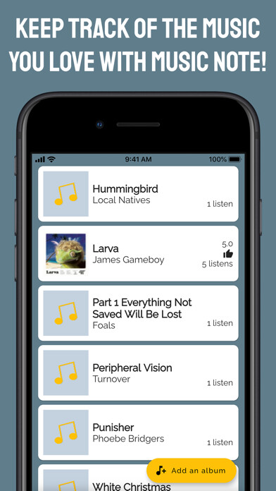 Emulate iPhone app Music Note, your music history using MyAndroid Emulate iPhone app Music Note, your music history using MyAndroid