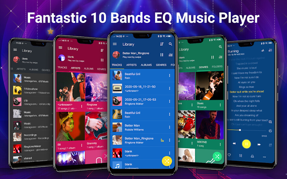 Run android online APK Music Player - MP3 Player  10 Bands Equalizer from MyAndroid or emulate Music Player - MP3 Player  10 Bands Equalizer using MyAndroid