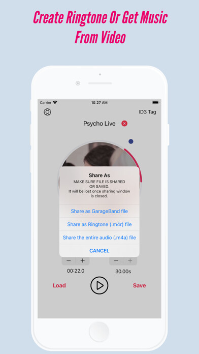 Emulate iPhone app MusicToRingtone using MyAndroid