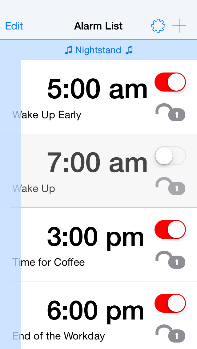 Emulate iPhone app Musik Alarm Clock using MyAndroid
