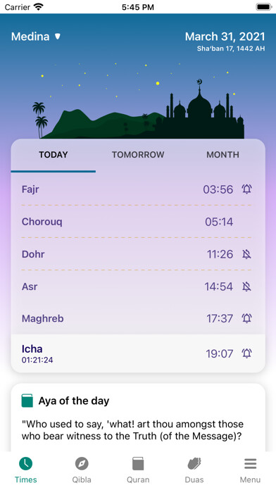 Emulate iPhone app Muslim Expert: Islam Adhan using MyAndroid