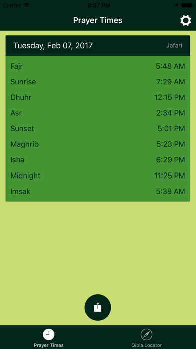 Emulate iPhone app Muslim Prayer Times and Qibla Finder using MyAndroid