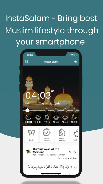 Emulate iPhone app Muslim Prayer times InstaSalam using MyAndroid