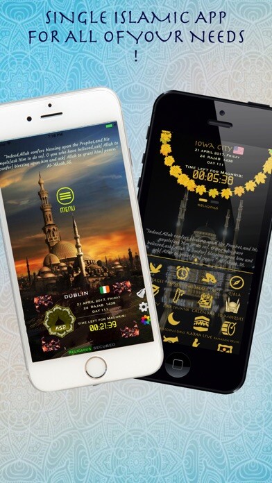 Emulate iPhone app Muslim Prayer Times Pro, Adhan using MyAndroid