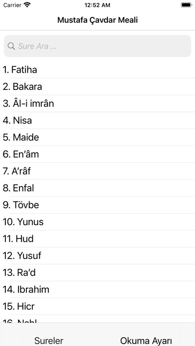 Emulate iPhone app Mustafa Çavdar Kuran Meali using MyAndroid