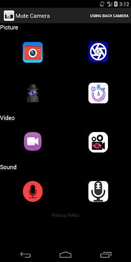 Run android online APK Mute Camera & Voice Recorder (Graphic Version) from MyAndroid or emulate Mute Camera & Voice Recorder (Graphic Version) using MyAndroid