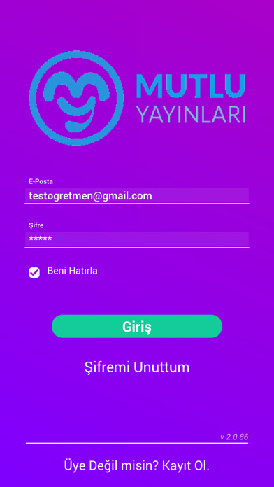 Emulate iPhone app Mutlu Öğretmen using MyAndroid