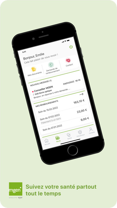Emulate iPhone app Mutuelle MGEN Espace personnel using MyAndroid