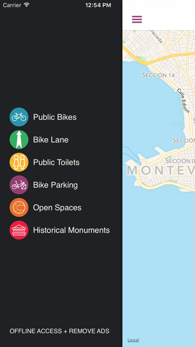Emulate iPhone app MVD BIKE - Montevideo by bike using MyAndroid