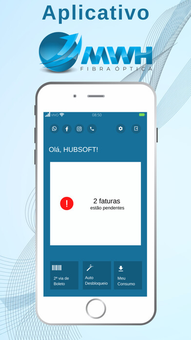 Emulate iPhone app MWH TELECOM ACESSE FÁCIL using MyAndroid