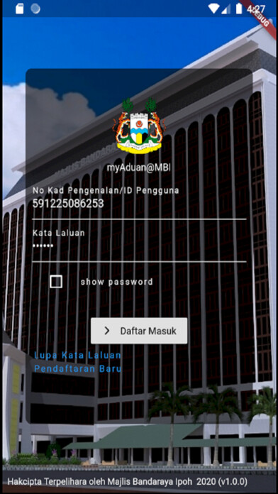 Emulate iPhone app MyAduan MBI using MyAndroid Emulate iPhone app MyAduan MBI using MyAndroid