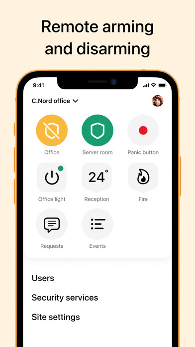 Emulate iPhone app MyAlarm. Video and Safety using MyAndroid