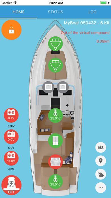 Emulate iPhone app MyBoat by SENECA using MyAndroid