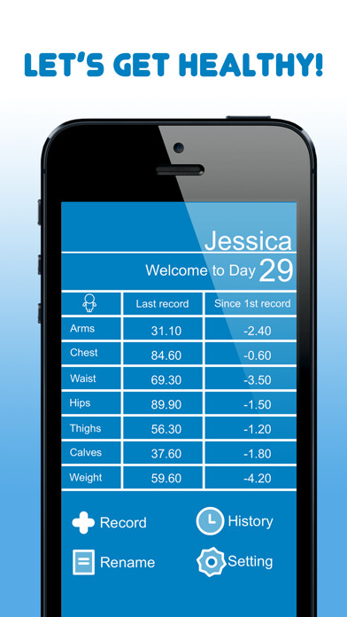Emulate iPhone app My Body Measurements using MyAndroid