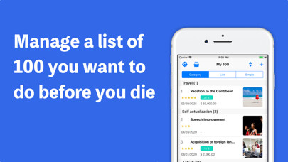 Emulate iPhone app MY BUCKET LIST 100 using MyAndroid