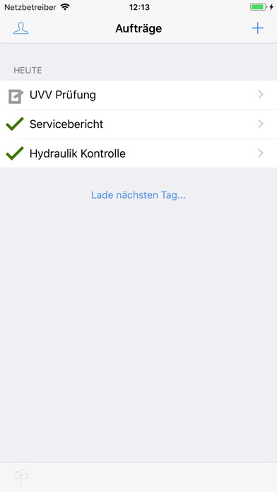 Emulate iPhone app myBusiness.AI Aufträge using MyAndroid