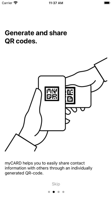 Emulate iPhone app myCARD - sharing via QR using MyAndroid Emulate iPhone app myCARD - sharing via QR using MyAndroid