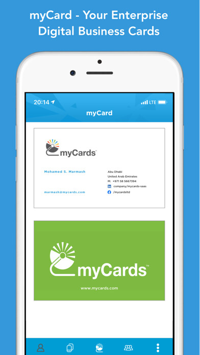Emulate iPhone app myCards Ltd using MyAndroid