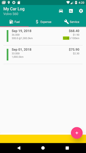 Run android online APK My Car Log from MyAndroid or emulate My Car Log using MyAndroid