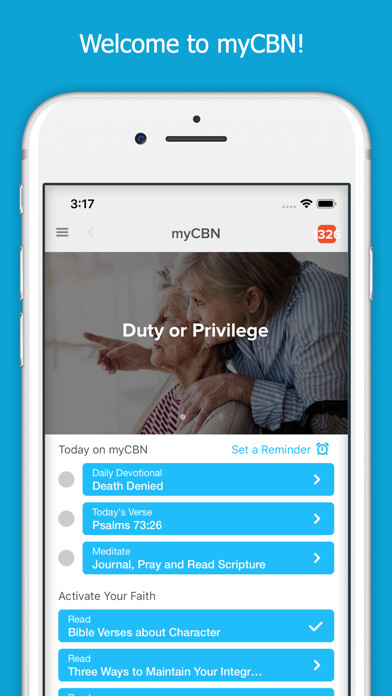 Emulate iPhone app myCBN Prayer & Devotional App using MyAndroid