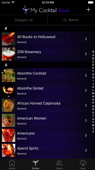 Emulate iPhone app MyCocktailBook using MyAndroid