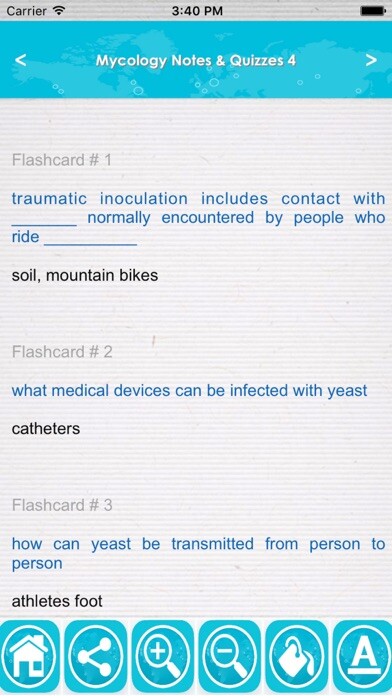 Emulate iPhone app Mycology Exam Review Q&A App using MyAndroid