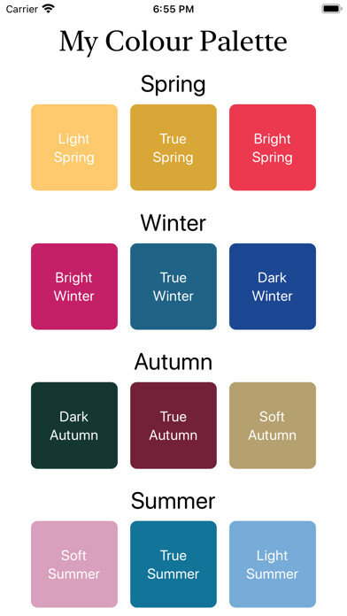 Emulate iPhone app My Colour Palette using MyAndroid