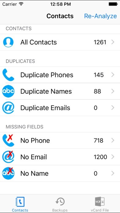 Emulate iPhone app My Contacts Backup & Cleanup Free using MyAndroid Emulate iPhone app My Contacts Backup & Cleanup Free using MyAndroid