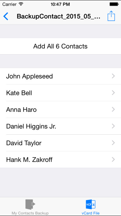 Emulate iPhone app My Contacts Backup Pro (Easy contacts backup) using MyAndroid Emulate iPhone app My Contacts Backup Pro (Easy contacts backup) using MyAndroid
