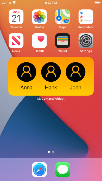 Emulate iPhone app My Contacts Widget using MyAndroid Emulate iPhone app My Contacts Widget using MyAndroid