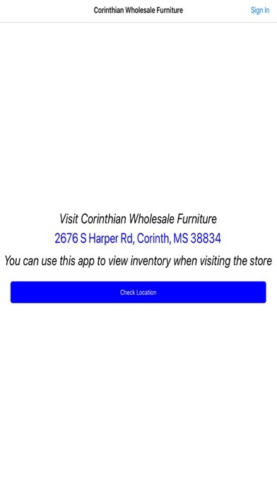 Emulate iPhone app MyCorinthian Furniture using MyAndroid