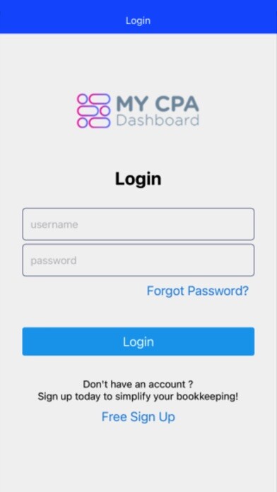 Emulate iPhone app My CPA Dashboard using MyAndroid