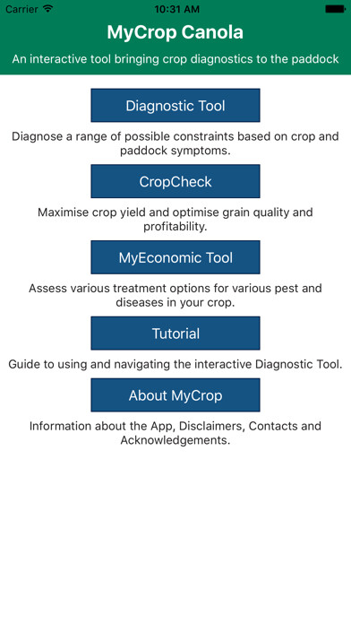 Emulate iPhone app MyCrop Canola using MyAndroid