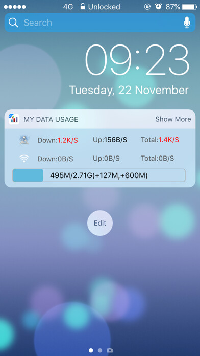 Emulate iPhone app My Data Usage- Cellular Widget using MyAndroid Emulate iPhone app My Data Usage- Cellular Widget using MyAndroid