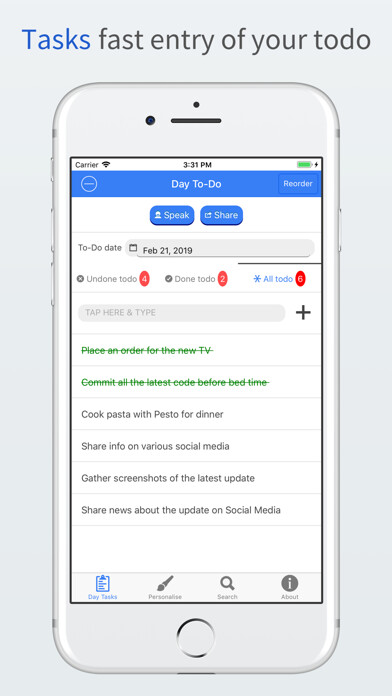 Emulate iPhone app My Day To-Do Lite - Task list using MyAndroid Emulate iPhone app My Day To-Do Lite - Task list using MyAndroid