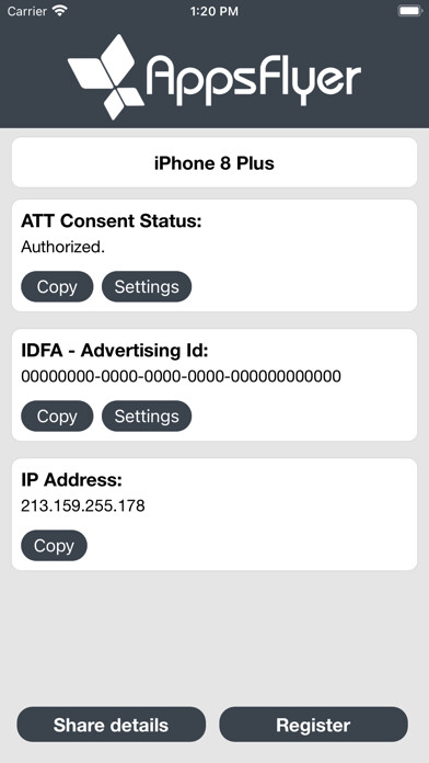 Emulate iPhone app My Device ID by AppsFlyer using MyAndroid Emulate iPhone app My Device ID by AppsFlyer using MyAndroid