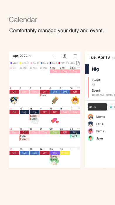 Emulate iPhone app MYDUTY - Nurse Calendar using MyAndroid