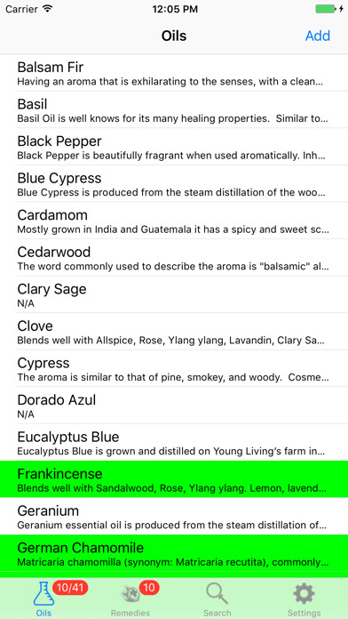 Emulate iPhone app My Essential Oil Remedies Lite using MyAndroid